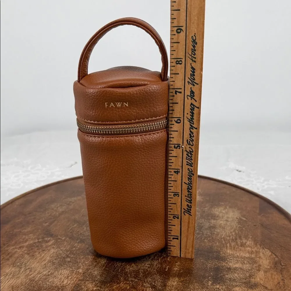 Fawn Design Baby Bottle Bag Brown Insulated Food Safe Pebble Faux Leather